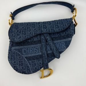 Christian Dior Denim Saddle Bag